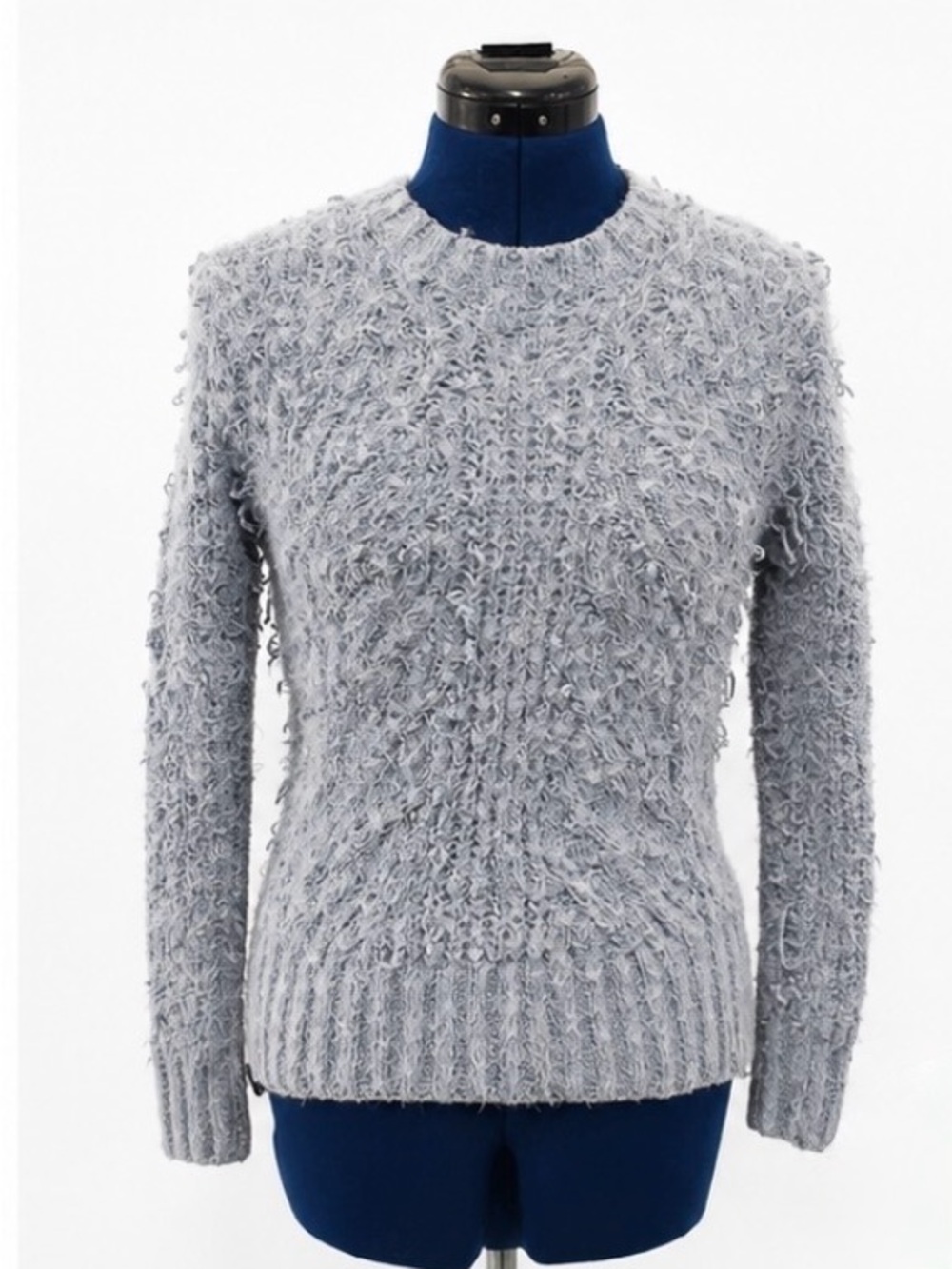 Young Fabulous & Broke Gray Shaggy Textured Knit Sweater Size Small